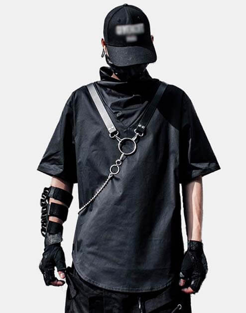 black techwear shirt